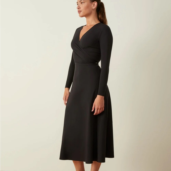 Aday Elegant Black Wrap Dress size medium - Picture 3 of 6